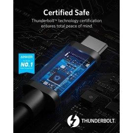 Anker Thunderbolt 4 Certified USB C to USB C Cable, 8K/4K Display/40Gbps Compatible with USB4, Thunderbolt 4/3, for MacBook, iPhone 16(100W, 2.3FT)