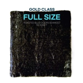 DOKDO SUPPLY Blue Ocean Sushi Nori Seaweed Sheets Full Sheets 100 sheets (50x2) 280Gram Organic Yaki Roasted Rolls Wraps 100% Natural Laver Fresh Maki Premium Thick Quality (100)