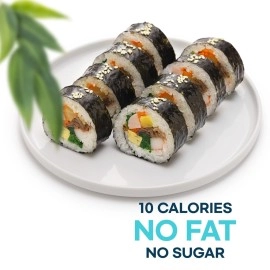 DOKDO SUPPLY Blue Ocean Sushi Nori Seaweed Sheets Full Sheets 100 sheets (50x2) 280Gram Organic Yaki Roasted Rolls Wraps 100% Natural Laver Fresh Maki Premium Thick Quality (100)