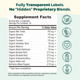 EdenBoost AlphaCleanse | Liver Health and Detox Blend Made with 12 Organic Superfoods. Milk Thistle, Dandelion Root, Burdock Root. Formulated for Detox Support, Liver, Digestive Health. (1 Bottle)