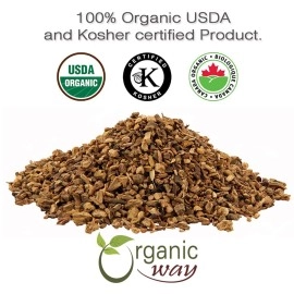 Organic Way Yellow Dock Root Cut & Sifted (Rumex crispus) - European Wild-Harvest | Organic & Kosher Certified | Vegan, Non GMO & Gluten Free | USDA Certified | Origin - Albania (1/4LBS / 4Oz)