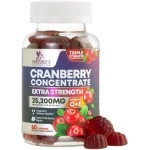 Cranberry Gummies Extra Strength 50:1 Whole Cranberry Extract Urinary Tract Health Support Gummy 504 mg - Natural Cran Berry Supplement for Women, Men and Kids - Vegan Bladder Support - 60 Gummies