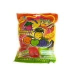 LookOn Assorted Din Don fruitys Snacks 12.6oz (Pack of 1) JU-C Tik Tok Jelly fruit Candy Flavors Includes Orange, Strawberry, Pineapple, Sour Apple, Grape