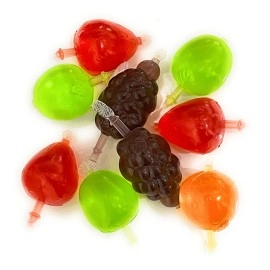 LookOn Assorted Din Don fruitys Snacks 12.6oz (Pack of 1) JU-C Tik Tok Jelly fruit Candy Flavors Includes Orange, Strawberry, Pineapple, Sour Apple, Grape