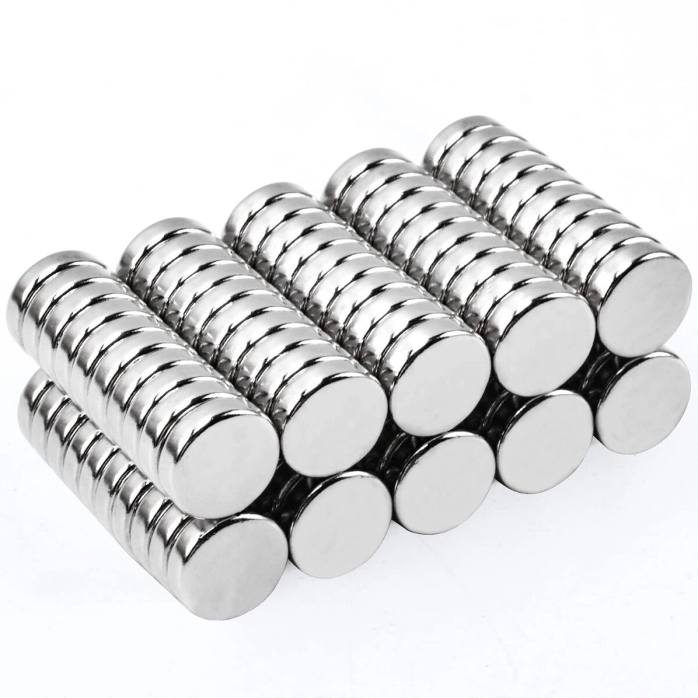 MIN CI 100 Pcs Super Strong Neodymium Disc Magnets, 9mm x 3mm Small Magnets for Dry Erase Board Whiteboard Office Fridge Crafts, Mini Round Rare Earth Magnets for DIY Building Scientific Models