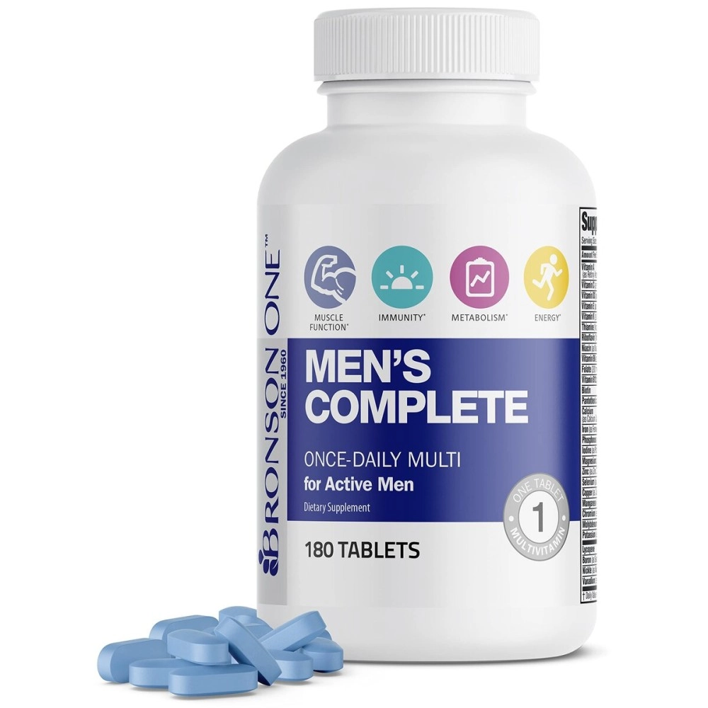 Bronson ONE Daily Mens Complete Multivitamin Multimineral Once-Daily Multi for Active Men, 180 Tablets