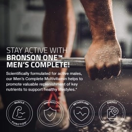 Bronson ONE Daily Mens Complete Multivitamin Multimineral Once-Daily Multi for Active Men, 180 Tablets