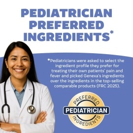 Genexa Infants Acetaminophen Oral Suspension | for Babies | Temporarily Relieves Pain and Fever Symptoms | 160 mg per 5 mL | Organic Blueberry Flavor | 2 Fluid Ounces