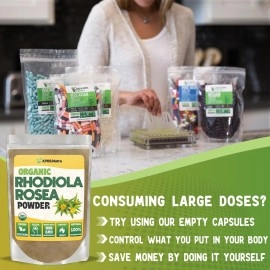 XPRS Nutra Organic Rhodiola Rosea Powder - Premium USDA Organic Rhodiola Powder for Cognition and Relaxation - Vegan Friendly Energy Booster (1 oz)