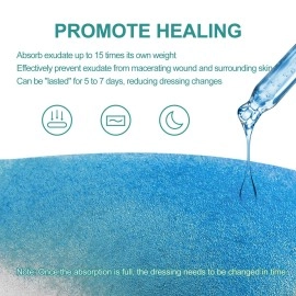 Dimora Heel Foam Dressing, Non-Adhesive Hydrophilic Pads, Highly Absorbent 5.5 x 4 in Pack of 5 Waterproof Dressing for Wound Care