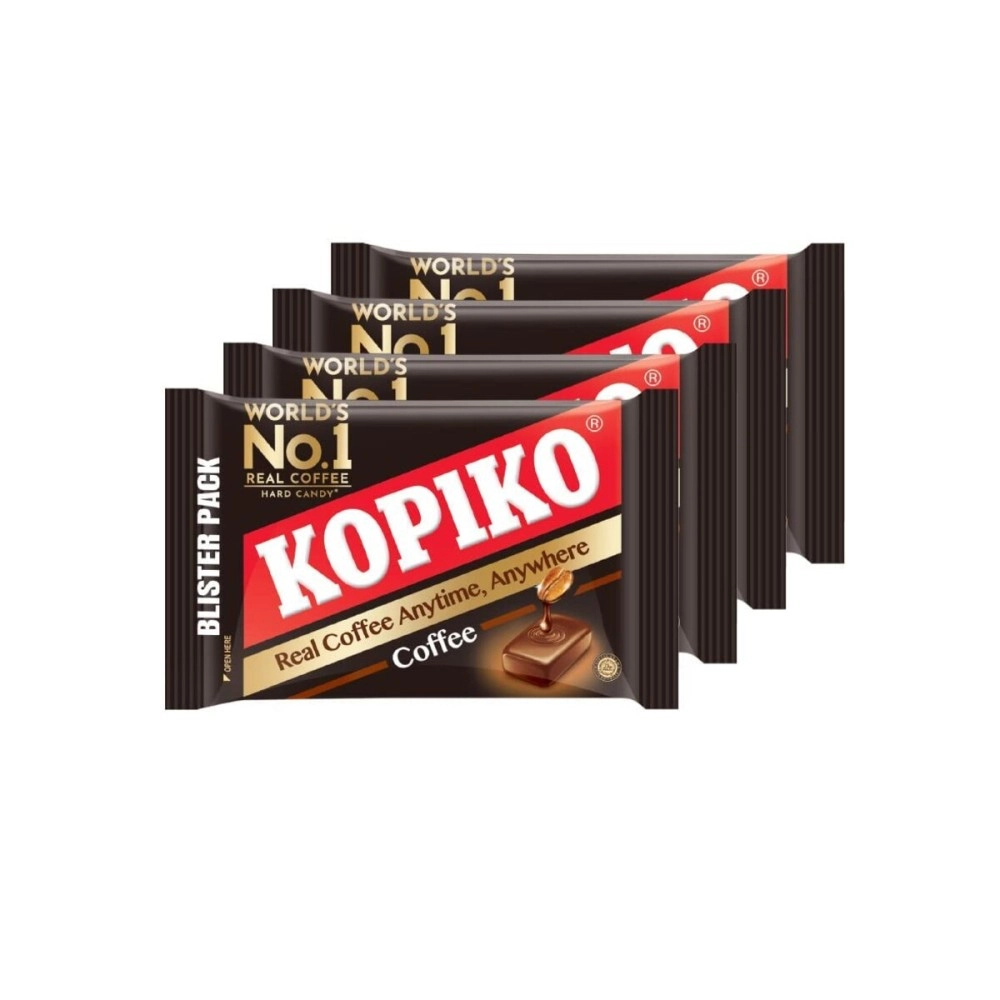 Kopiko Coffee Candy Blister (Pack of 4) with 2 Instant Coffee in Container