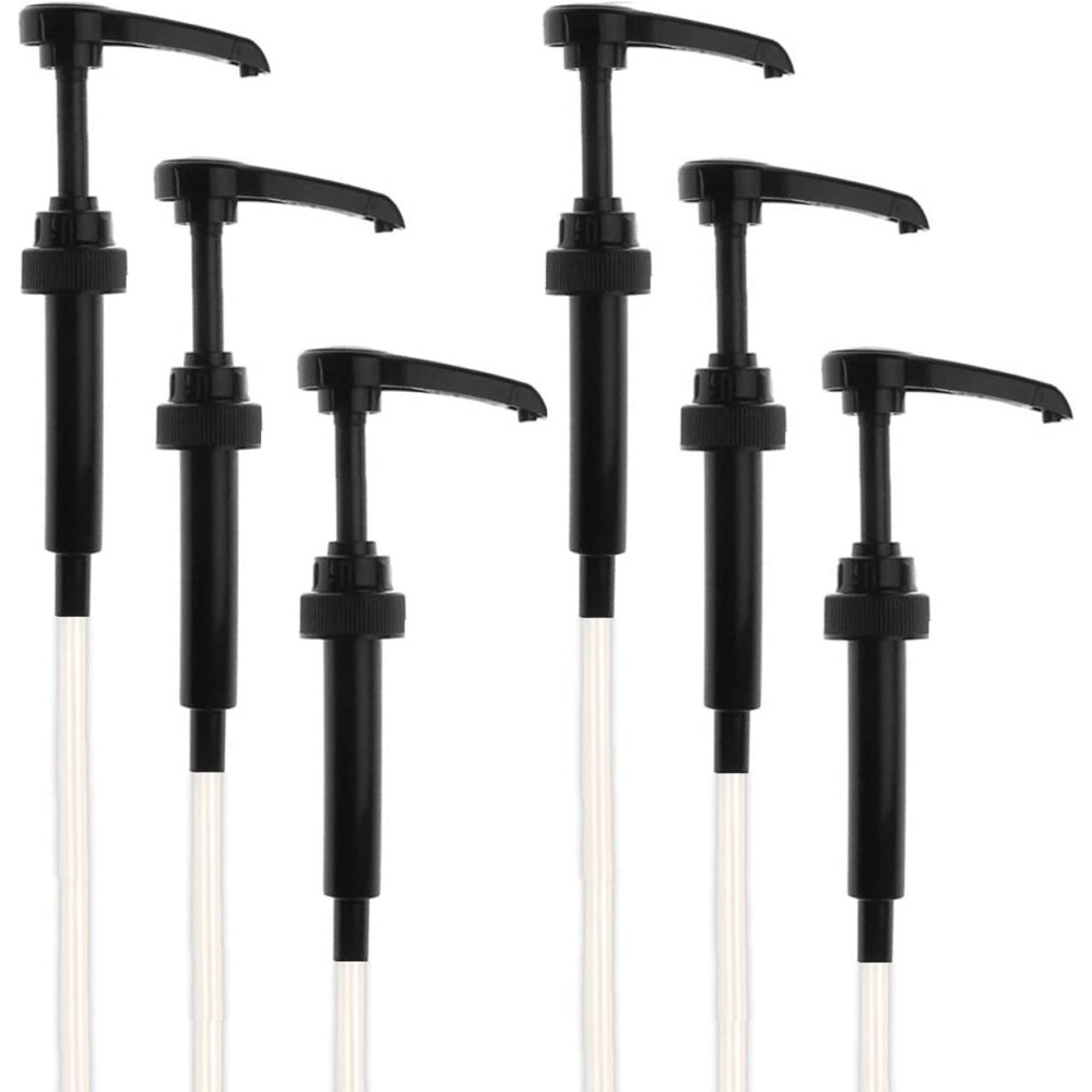 Good Times Coffee Co. Black Syrup Pump for Starbucks 1 Liter (33.8 Fl Oz) Syrup Bottles (Pack of 6)