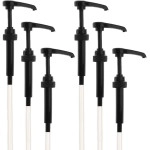 Good Times Coffee Co. Black Syrup Pump for Starbucks 1 Liter (33.8 Fl Oz) Syrup Bottles (Pack of 6)