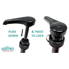 Good Times Coffee Co. Black Syrup Pump for Starbucks 1 Liter (33.8 Fl Oz) Syrup Bottles (Pack of 6)