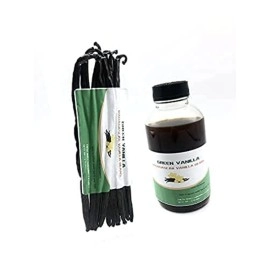 GREEN VANILLA 10 Madagascar Beans-Whole Pods Grade A for Extract And Homemade Baking 4\'\'-6\'\'(Pack of 1)