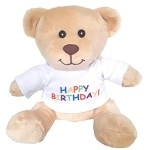 Hug-a-BooBoo Happy Birthday! Small Plush Teddy Bear from Super Cute 6 Inch Plush Teddy Bear with Happy Birthday! Message T-Shirt - Great for Gift, Gift Basket, Party Favor