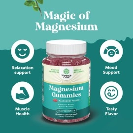 Natures Craft Potent Chewable Magnesium Citrate Gummies - Calming Magnesium Gummies for Women and Men for Sleep Support Restless Legs Cramps and Muscle Health - Tasty Non GMO Vegan Gummy Vitamin