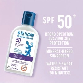 BLUE LIZARD Sport Mineral-Based Sunscreen Lotion - SPF 50+ - 5 oz