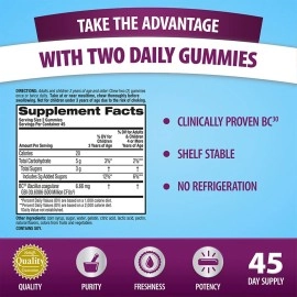 Digestive Advantage Probiotic Gummies for Digestive Health, Daily Probiotics for Women & Men, Support for Occasional Bloating, Minor Abdominal Discomfort & Gut Health, 2x90ct Bottles Superfruit
