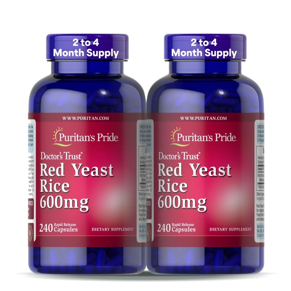Puritan\'s Pride Red Yeast Rice Capsule 600 mg, 240 Count, Pack of 2