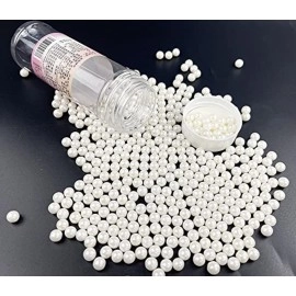 Sprinkles Pearl Sugar 7mm Candy 120g/ 4.2oz Baking Edible Cake Decorations Cupcake Toppers Cookie Decorating Ice Cream Toppings Celebrations Shaker Jar Wedding Shower Party Christmas Supplies White