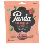 Panda  | Natural Soft Strawberry Licorice | Licorice Candy Made with Natural Colors and Flavors | Non-GMO Project verified | Vegan & Fat Free | 200 G - 7 OZ x 8 - Resealable Bags Pack