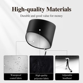 AOPOW Heated Electric Thermal Steamer Cap for Natural Black Afro Hair - Hot Spa Treatment Hat with Temperature Control for Deep Conditioning at Home - Black