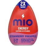 MiO Energy Strawberry Pineapple Smash Naturally Flavored with other natural flavors Liquid Water Enhancer Drink Mix with Caffeine & B Vitamins with 2X More (3.24 fl. oz. Bottle)