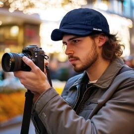 Clape Stylish Short Brim Soft Cap Baseball Cap Trucker/Baseball Style Hat Cap, Dy06-navy, One size