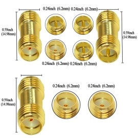 TUOLNK SMA Coupler Barrel Adapter SMA Female to RP-SMA Female RF Connector Kit RF Connector Converter for Antenna Radio Pack of 3