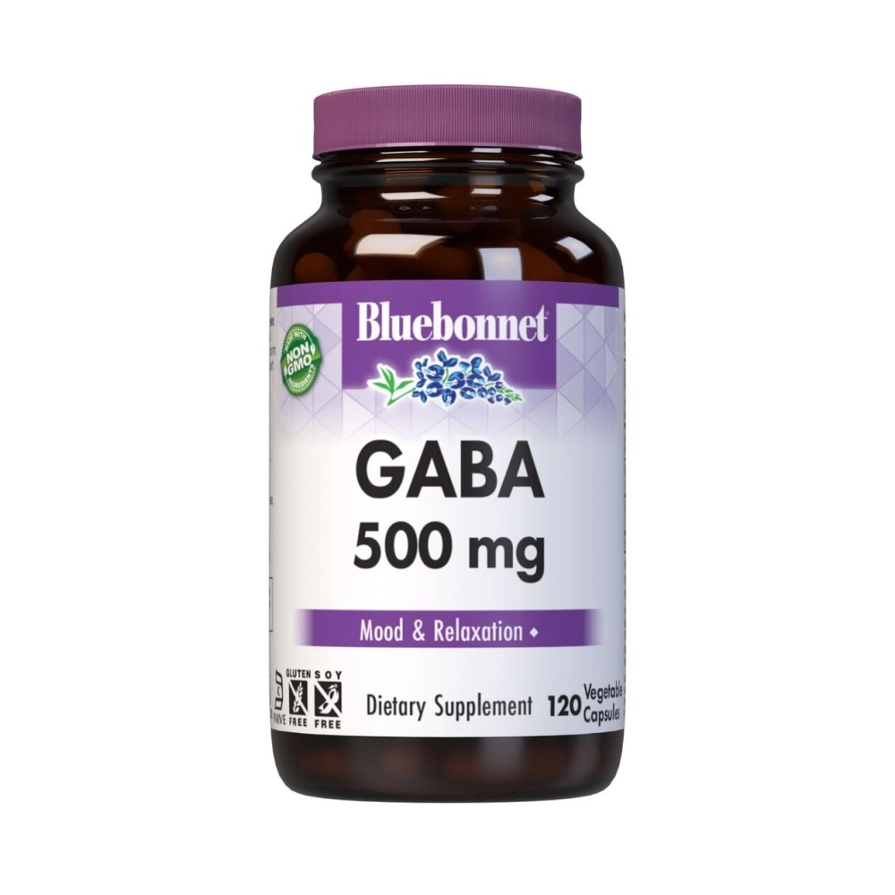 Bluebonnet Nutrition GABA 500mg, for Stress Relief*, Supports Relaxation*, Kosher, Vegan, Gluten-Free, Soy-Free, Non-GMO, 120 Count, 120 Servings