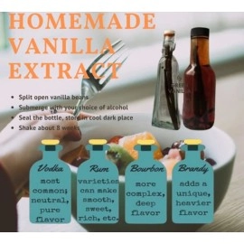 GREEN VANILLA 10 Madagascar Beans - Grade A Making Pure Extract for Chefs, Great for Baking 5\'\'-7\'\' NON -GMO(Pack of 1)