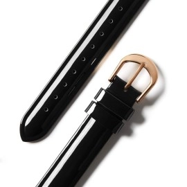 Mazoft Patent Leather Slim Band Compatible with Apple Watch Bands 38mm 40mm 41mm 42mm 44mm 45mm 49mm, glossy Leather Women Thin Replacement Strap for iWatch Series Ultra 8 7 6 5 SE 4 3 2 1 (Black)