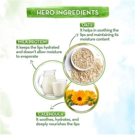 MAMAEARTH Natural Milky Soft Lip Balm for Kids, Babies for 12 Hour Moisturization, with Oats, Milk & Calendula, 4g