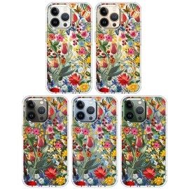 MOSNOVO Case for iPhone 13 Pro, [Buffertech 6.6ft Military-Grade Drop Protection] [Anti Peel Off Tech] Clear TPU Bumper Phone Case Cover Design - In The Garden