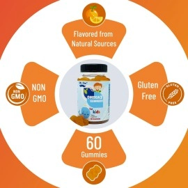 Mr. Pen 60 Gummies | 2 Months Supplies | Tasty Orange Flavor | 4+ Years | Omega-3 with EPA & DHA, Omega 3 for Kids, Omega 3 Gummies, Fish Oil Gummies, Omega-3 Fatty Acids Gummies