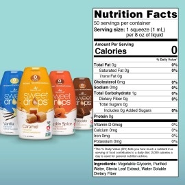 SweetLeaf Sweet Drops - Stevia Liquid Variety Pack, Chocolate, Caramel, Vanilla, Pumpkin Spice, Sugar-Free Coffee Syrup Alternative, 1.7 Oz Ea (Pack of 4)