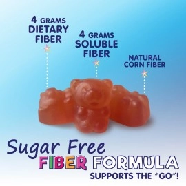 Kids Fiber Supplement Gummies - No Sugar Added 4g Prebiotic Plant-Based Fiber Blend to Support Kids Regularity, Digestive Health & Immune Support - Vegan, Raspberry Flavored Gummy Bears - 60 Gummies