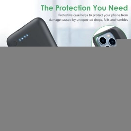 Feob Battery Case for iPhone 13/13 Pro[6.1 inch], 7500mAh Portable Charger Case Extended Battery Pack for iPhone 13/13 Pro Charging Case-[Black]