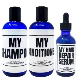 Evan Alexander Fine Grooming MY Hair Repair System for Men - Supports Hair Growth and Nourishes the Scalp - Shampoo, Conditioner, and Hair Growth Oil and Follicle Booster Set
