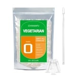 wananfu Size 0 Empty Capsules Vegetarian (100 Count) Bundle with Micro Lab Spoon, Clear Fillable Veggie Pill Capsules Size 0 for Making Your Own Supplements