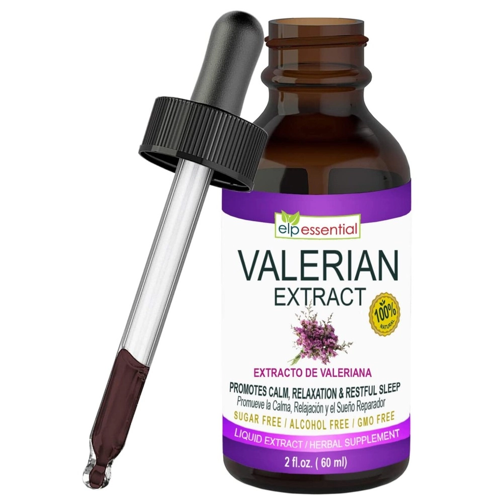 ELP ESSENTIAL Valerian Root Extract Drops | 2 fl oz | Sugar Free, Alcohol Free, Non- GMO Gluten Free Liquid