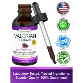 ELP ESSENTIAL Valerian Root Extract Drops | 2 fl oz | Sugar Free, Alcohol Free, Non- GMO Gluten Free Liquid