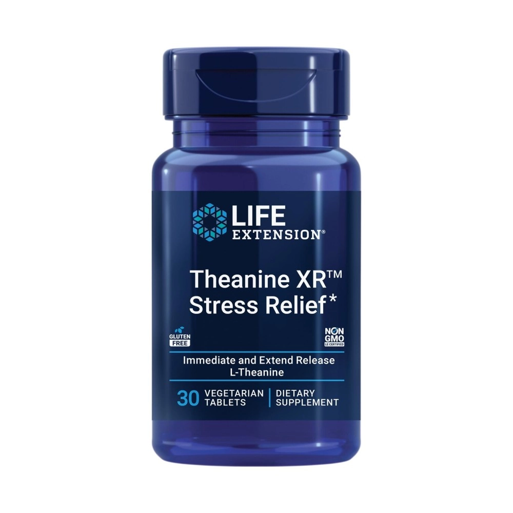 Life Extension Theanine XR Stress Relief - L-Theanine - Promotes a Calm Response to Daytime Stress - Non-GMO, Gluten-Free, Vegetarian - 30 Tablets
