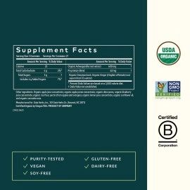 Gaia Herbs Organic Ashwagandha Gummies, Stress Support, Cinnamon, Ginger, Gluten Free, Vegan, 81 Count