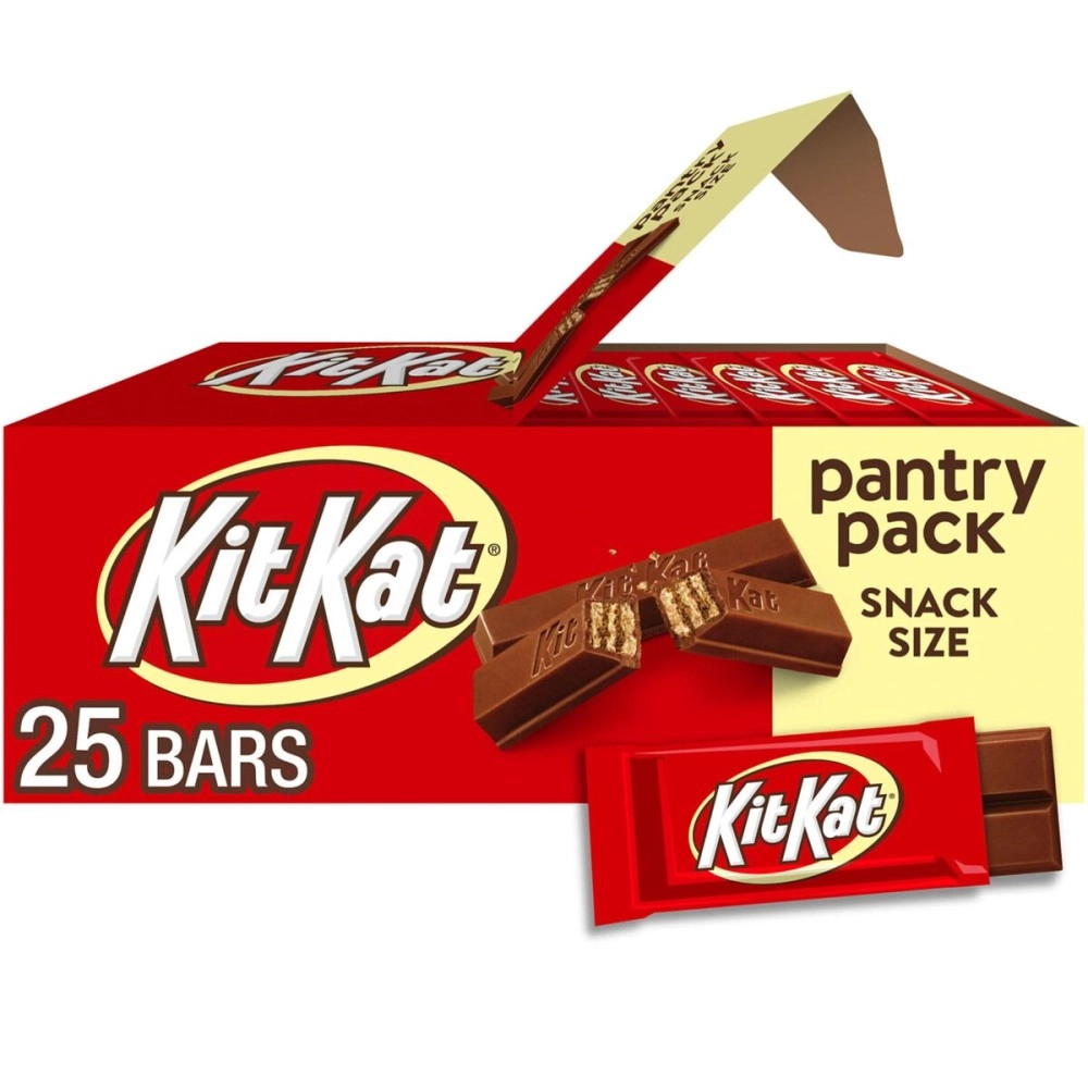 KitKat KIT KAT Milk Chocolate Snack Size Candy, Individually Wrapped, 0.49 oz Bars (25 Count)