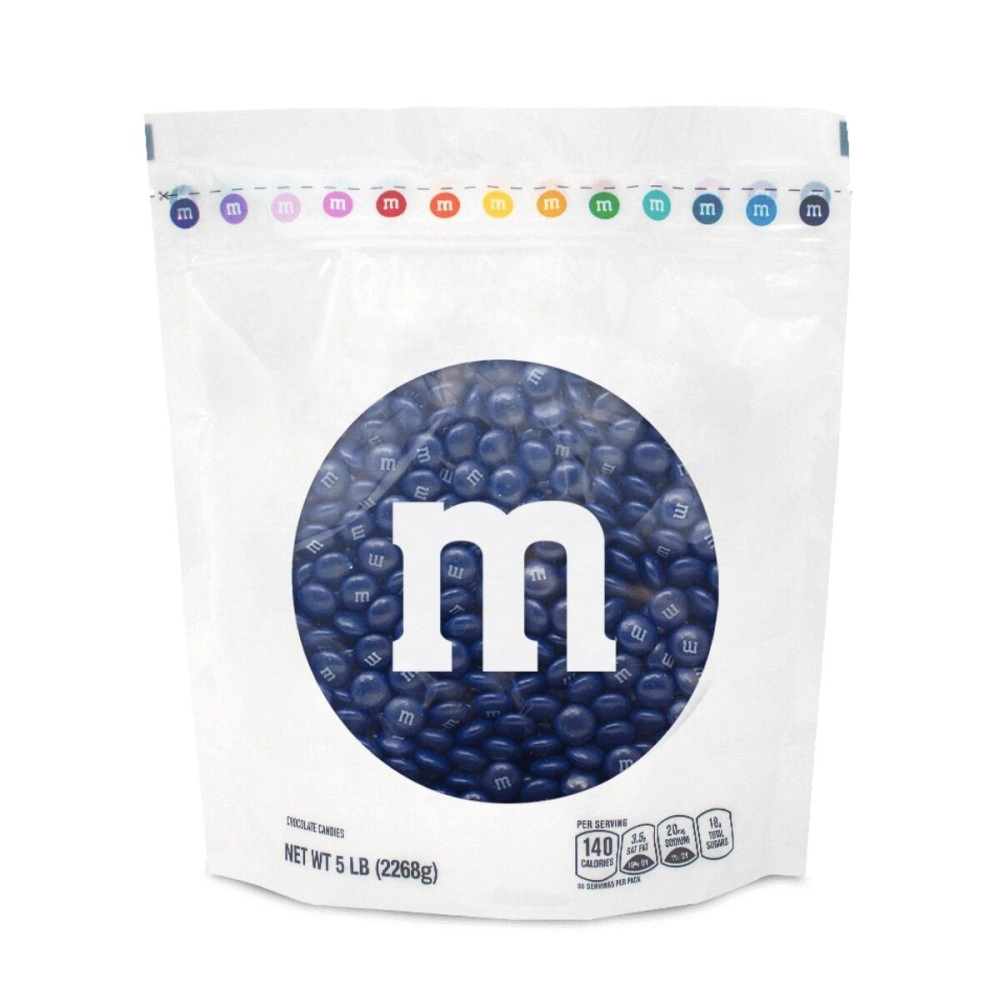M&MS Dark Blue Milk Chocolate Candy, 5lbs of M&M\'S in Resealable Pack for Candy Bars, Birthday Parties, Graduations, Congrats Celebrations & DIY Party Favors
