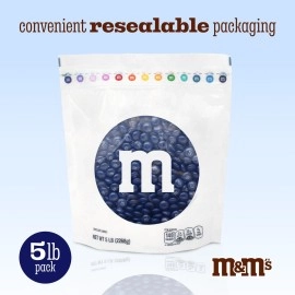 M&MS Dark Blue Milk Chocolate Candy, 5lbs of M&M\'S in Resealable Pack for Candy Bars, Birthday Parties, Graduations, Congrats Celebrations & DIY Party Favors