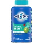 ONE A DAY Teen for Him Multivitamin Gummies, Gummy Multivitamins with Vitamin A, C, D, E and Zinc for Immune Health Support, Physical Energy & More, 150 Count