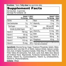 One A Day Teen for Her Multivitamin Gummies, Gummy Multivitamins with Vitamin A, C, D, E and Zinc for Immune Health Support, Physical Energy & more, 150 Count
